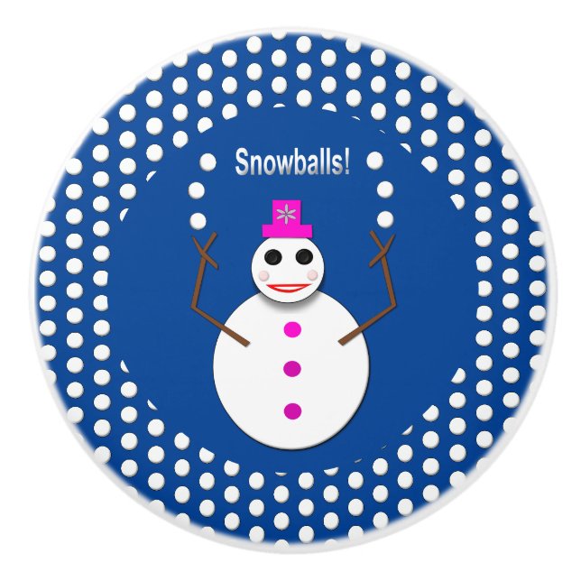 Jul SnowLady Juggling Snowbony Funny Knopp (Framsidan)