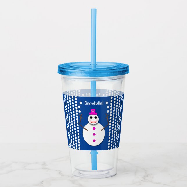 Jul SnowLady Juggling Snowbony Funny Take Away Mugg (Framsida)