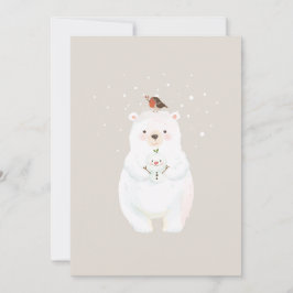 Jul Snowy Bear Hugs Julkort