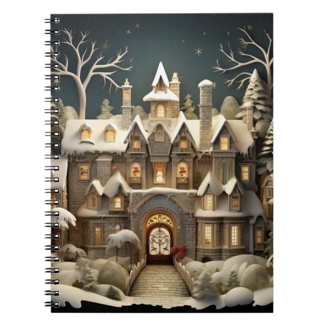Jul Snowy Manor Storybook Wonderland Anteckningsbok (Framsidan)