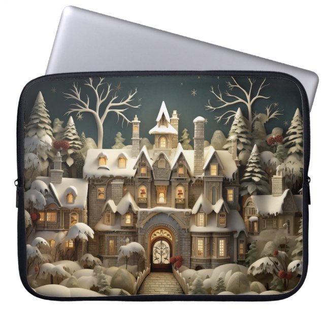 Jul Snowy Manor Storybook Wonderland Laptop Fodral (Framsidan)