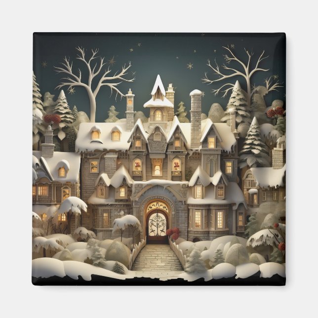 Jul Snowy Manor Storybook Wonderland Magnet (Framsidan)