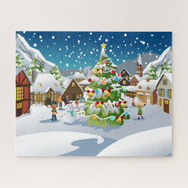 Jul Snowy Small Town Puzzle Pussel