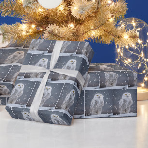 Jul Snowy Uggla i Snöflingor Presentpapper