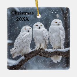 Jul Snowy Uggla Julgransprydnad Keramik