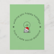 Jul Social Avstånd Monogram Kat-Grönten