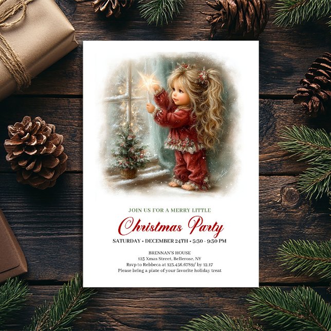 Jul Social Inbjudan Minimal Högtidsscen Konst (Christmas Social Invite Minimal Holiday Scene Art)