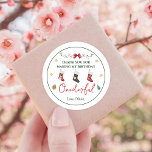 Jul Sock Birthday Classic Round Sticker Runt Klistermärke<br><div class="desc">Jul Sock Birthday Classic Round Sticker</div>