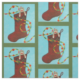 Jul Sock monkey Fabric Tyg