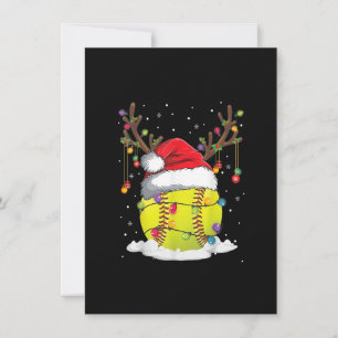 Jul Softball Reindeer Funny Santa Hat Julafton K Inbjudningar
