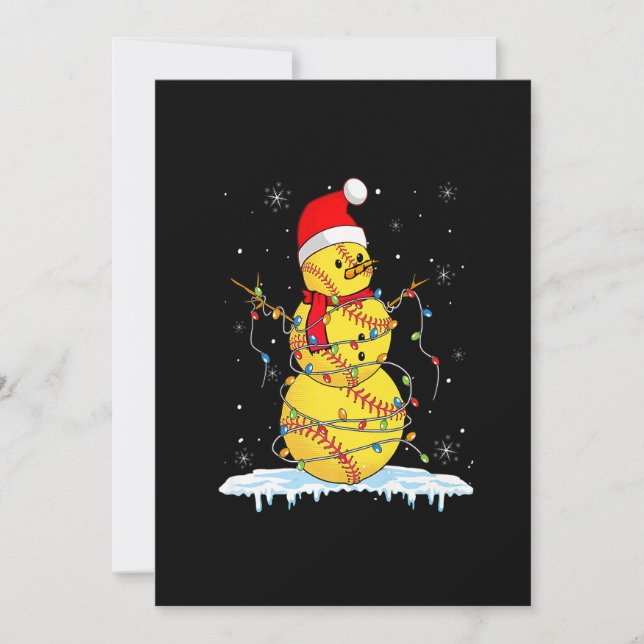 Jul Softboll Snömannen Jultomten Xmas Ljus för B Julkort (Framsida)