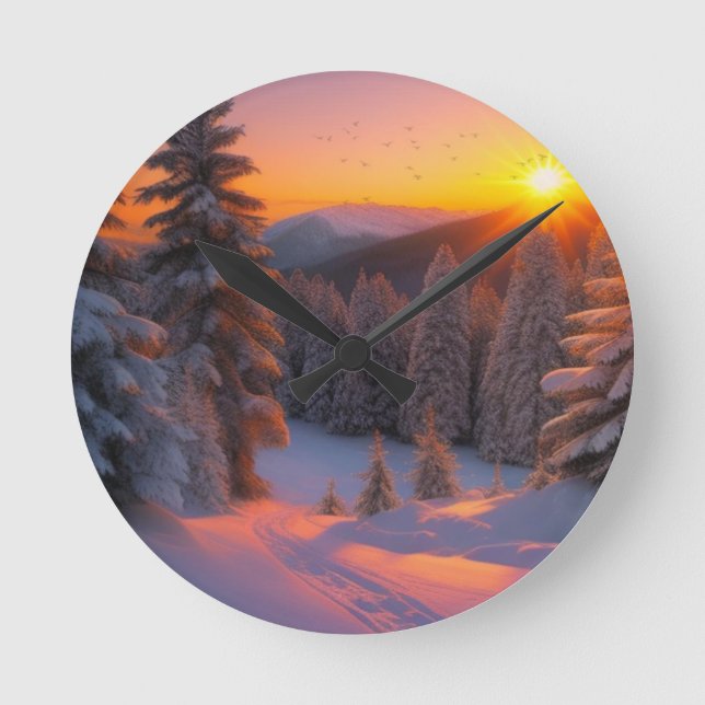 Jul solnedgång rund klocka (Framsida)