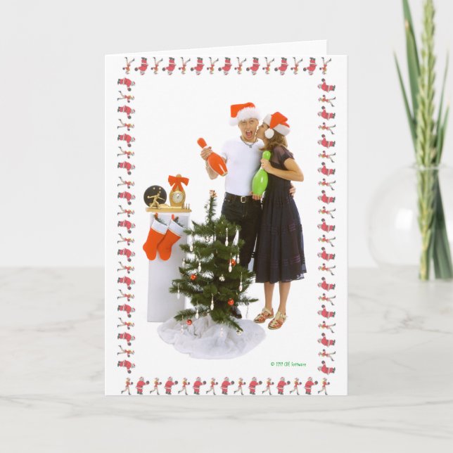 Jul som bowlar älskare helgkort (Framsida)
