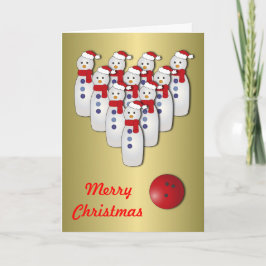Jul som bowlar snögubbear helgkort
