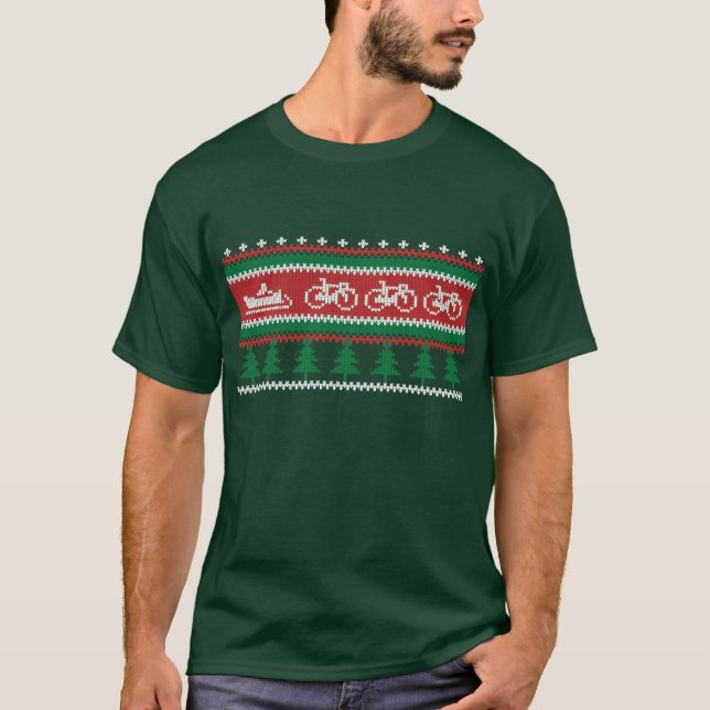 Jul som cyklar T-skjortan T Shirt (Framsida)