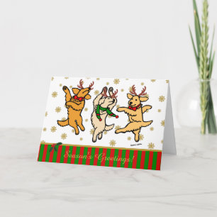 Jul som dansar guld- Retrievers Helgkort