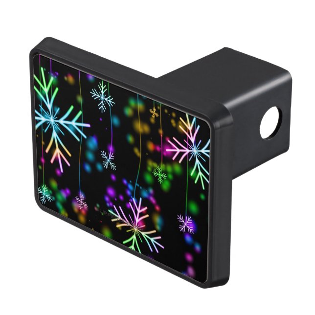 Jul som faller olika neon färg snöflingor S Dragkroksskydd (Topp Höger)