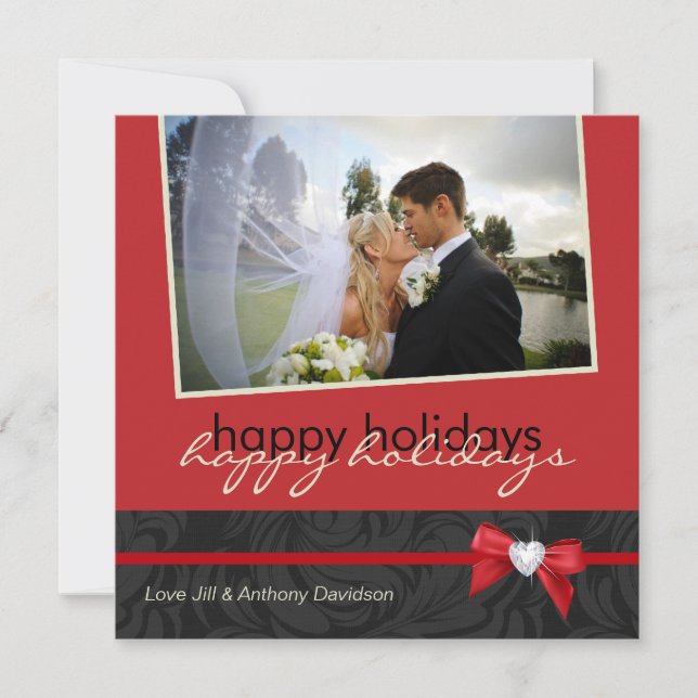 Jul som gifta sig tackfotokortet tack kort (Framsida)