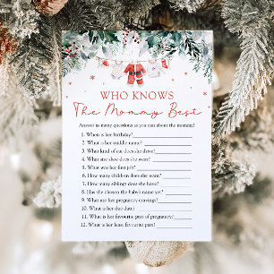 Jul som känner Mamma Best Baby Shower Game Inbjudningar