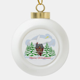 Jul som kommer till familjehuset julgranskula keramik