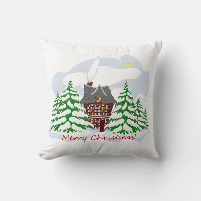 Jul som kommer till familjehuset kudde (Framsida)