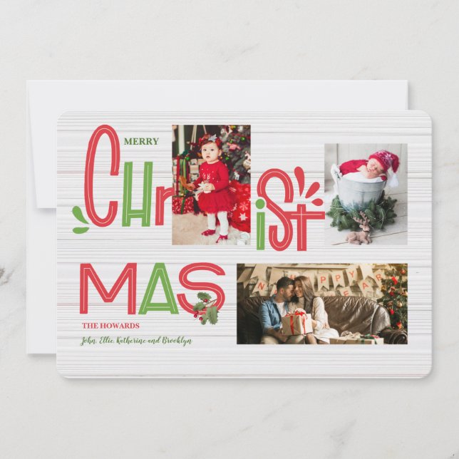 Jul som märker fotohelgdagkortet inbjudningar (Framsida)