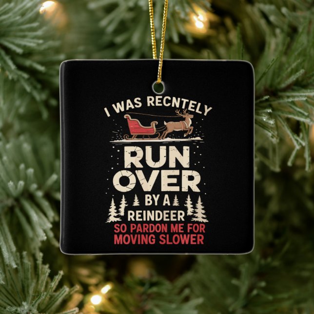 Jul som rinner av Reindeer Funny Julafton Julgransprydnad Keramik (Träd)