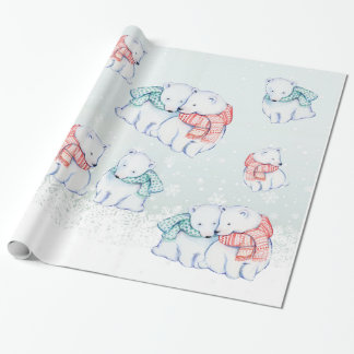 JUL SOM SLÅR IN PAPPER. POLAR BJÖRNGÅVASJAL PRESENTPAPPER
