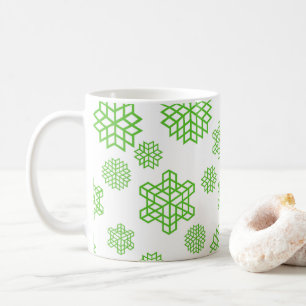 Jul Sömlös Grönt Snöflingor Kaffemugg