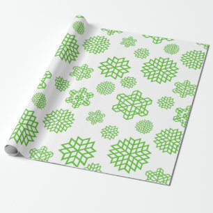 Jul Sömlös Grönt Snöflingor Presentpapper