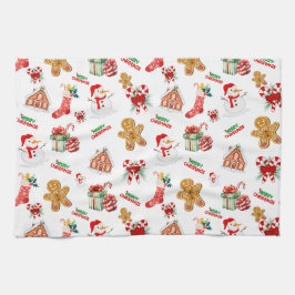 Jul Sömlös Mönster Kökshandduk