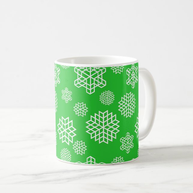 Jul sömlösa snöflingor  kaffemugg (Framsida höger)