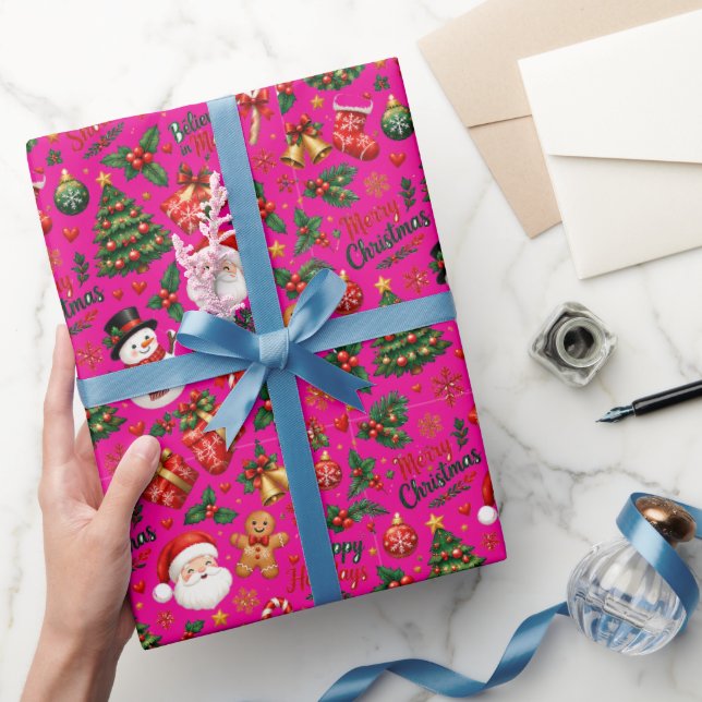 Jul sömlöst mönster inslagningspapper (Gifting)