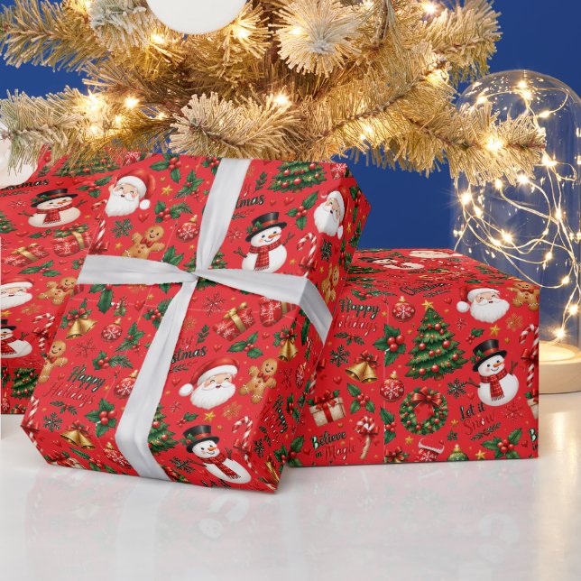 Jul sömlöst mönster inslagningspapper (Helgdagar)