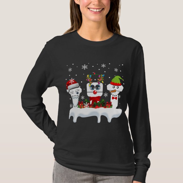 Jul Sonographer Ultrasound Funny Santa Reind T Shirt (Framsida)