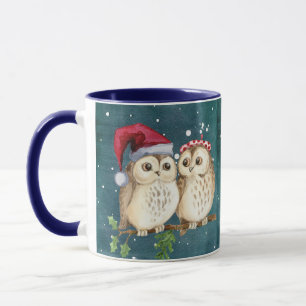jul söß julhätta ugglor djur visdom mugg