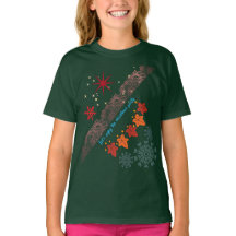 Jul Söt Flick T-Shirt-Festive Högtidskläder