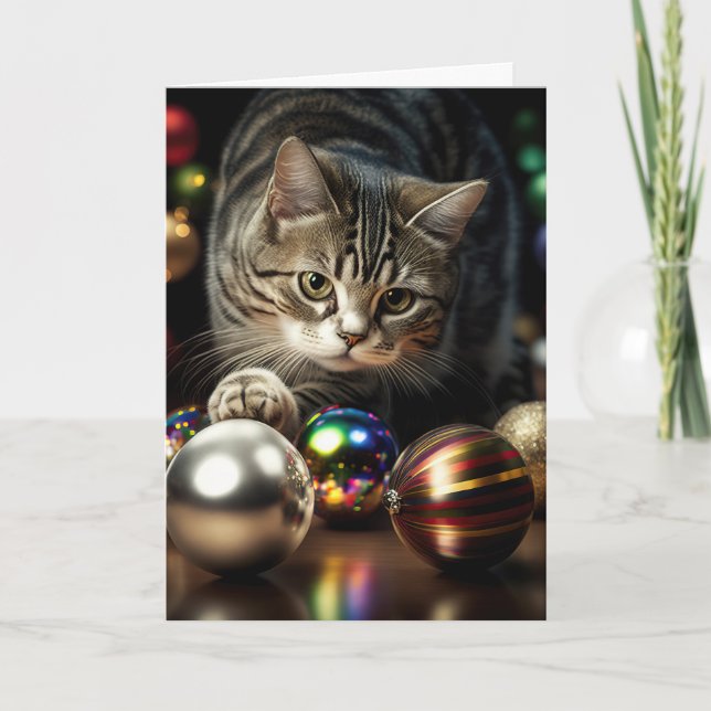 JUL SÖT KATT GRATTULATIONSKORT KORT (Framsida)