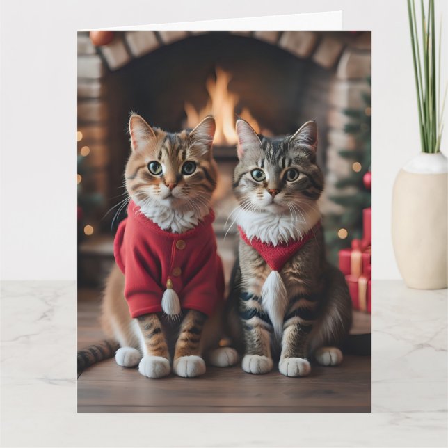 JUL SÖT KATT Greeting Card Kort (Framsida)