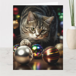 JUL SÖT RANDIG KATT Greeting Card Kort