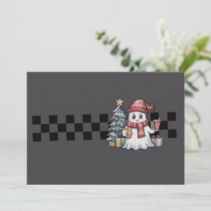 Jul Söt Spök Retro Kuslig Jul Holiday Julkort