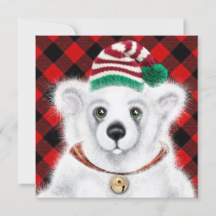 Jul söta isbjörn unge, Santa björn unge Inbjudningar