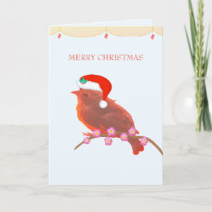 Jul söta lilla fågel kort