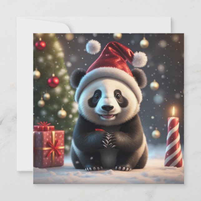 Jul söta panda julkort (Framsida)