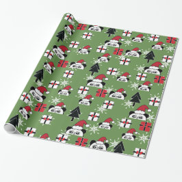 Jul söta Santa Pandas med presenter Presentpapper