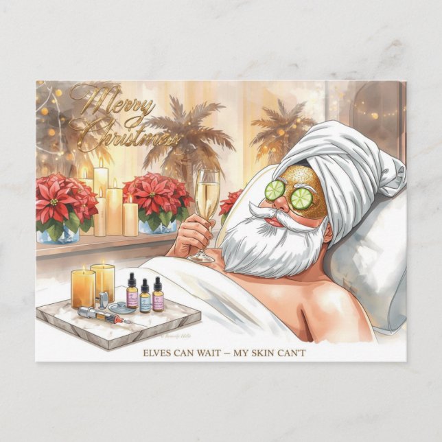 Jul Spa-tema med Tomte  Helg Vykort (Framsida)