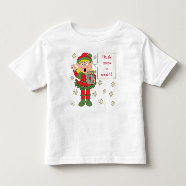 Jul Sparkly Elf T Shirt (Framsida)