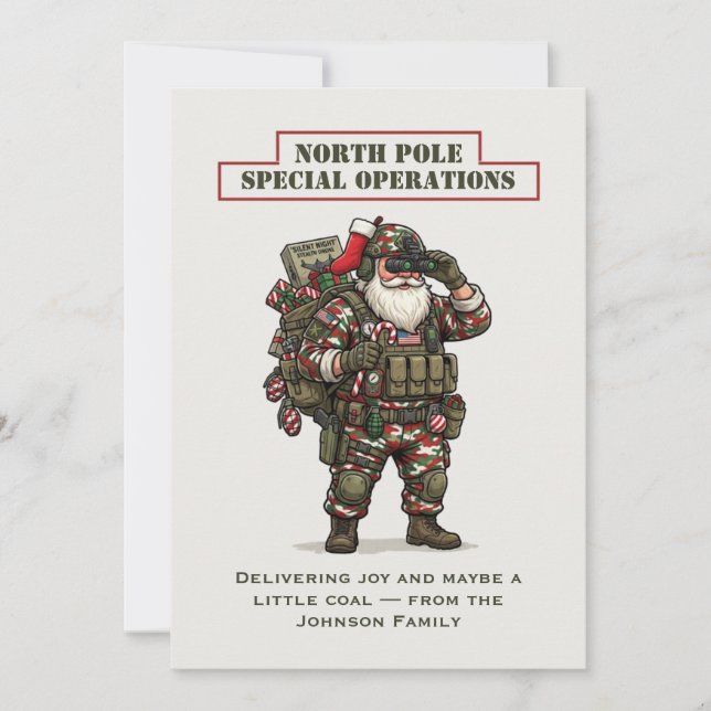 Jul-specialoperationer för Nordpolen Julkort (Framsida)