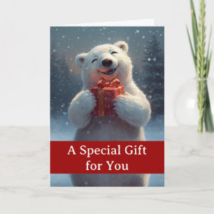 Jul Specialpresent till Dig med Isbjörn Kort