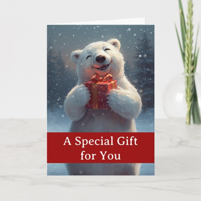 Jul Specialpresent till Dig med Isbjörn Kort (Framsida)